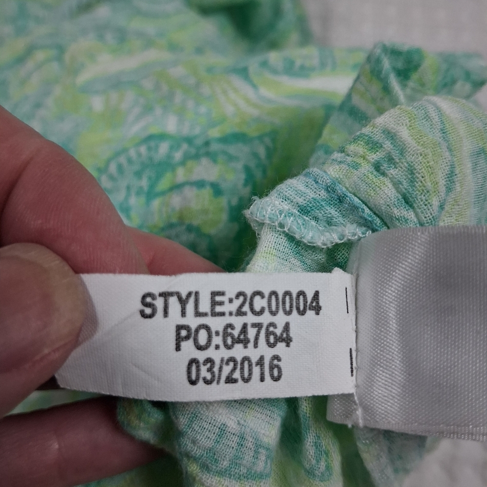 Vineyard Vines Shells Allover Print Green/Blue Bandeau Top Swim Coverup  XXS - Picture 14 of 16